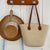 Klassische Strohtasche mit Lederakzenten Brehn
