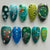 Künstlerische von marinen inspirierten Press-On Nagelkunst Brehn