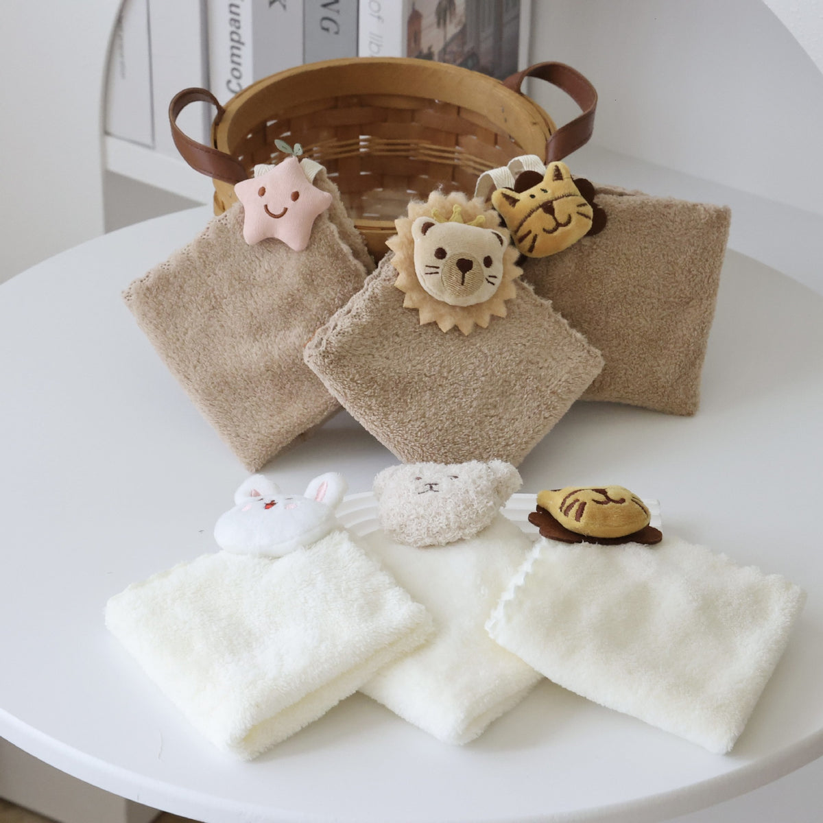 Plüsch-Maus-Hauben-Babybadetuch mit Aufhängeschlaufe