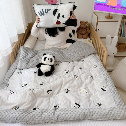 Gepolsterte wendbare Panda-Print Minky-Trim Nap & Spielmatte
