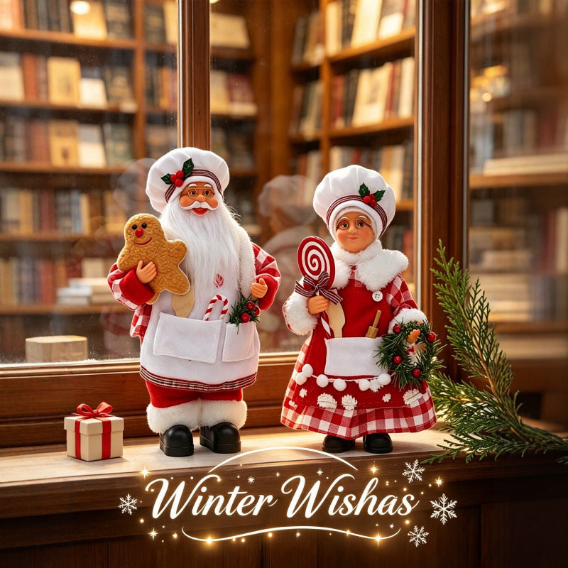 Nostalgische Weihnachtsmann Figur mit Lebkuchen-Keks Brehn