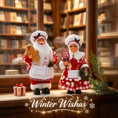 Nostalgische Weihnachtsmann Figur mit Lebkuchen-Keks Brehn