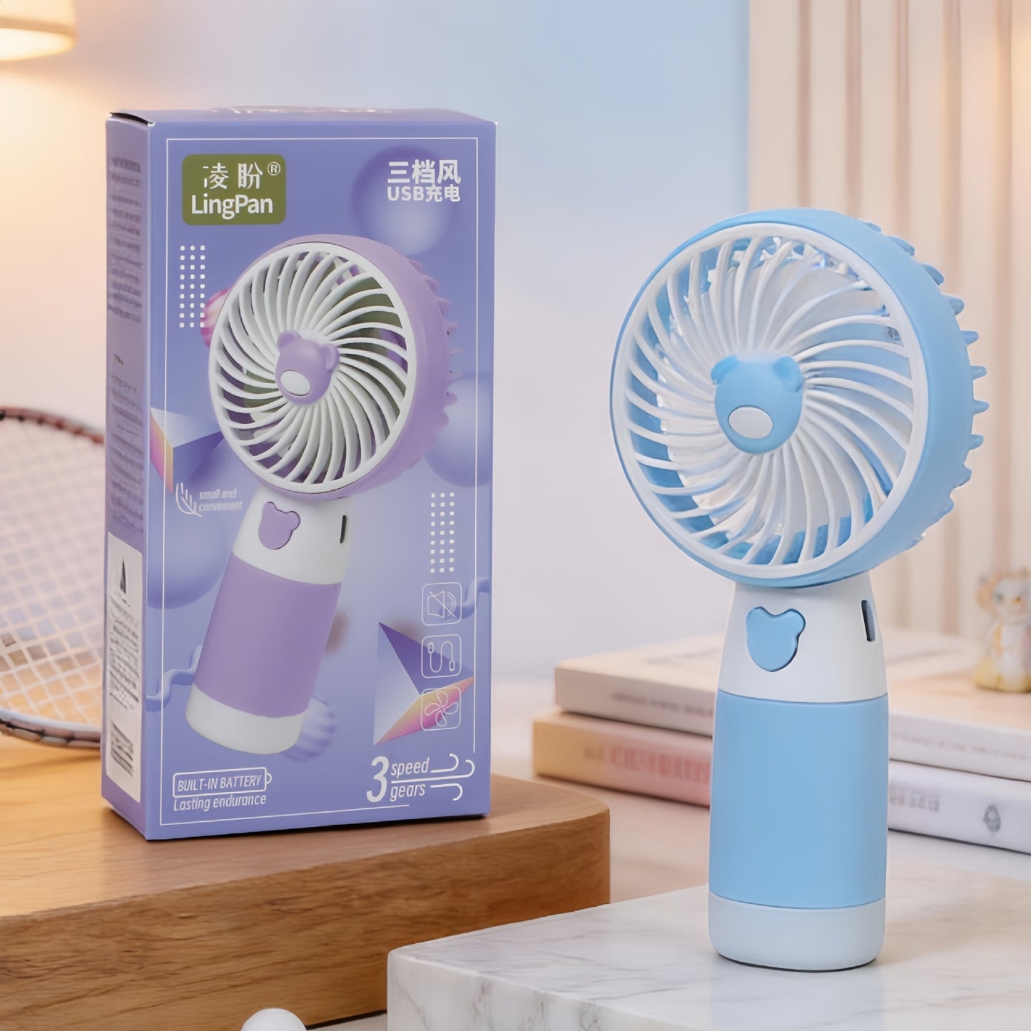Damen tragbarer Handventilator mit süßem Bärenmotiv Brehn