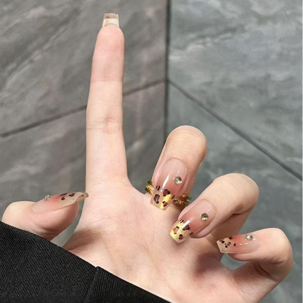 Ombre Leopard Print Press-On Nagelset Brehn
