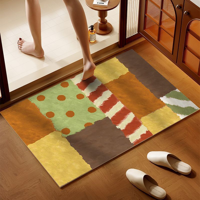 Bunte Patchwork-Badmatte Brehn