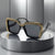 Damen modische oversized Sonnenbrille mit Kettenrahmen Brehn