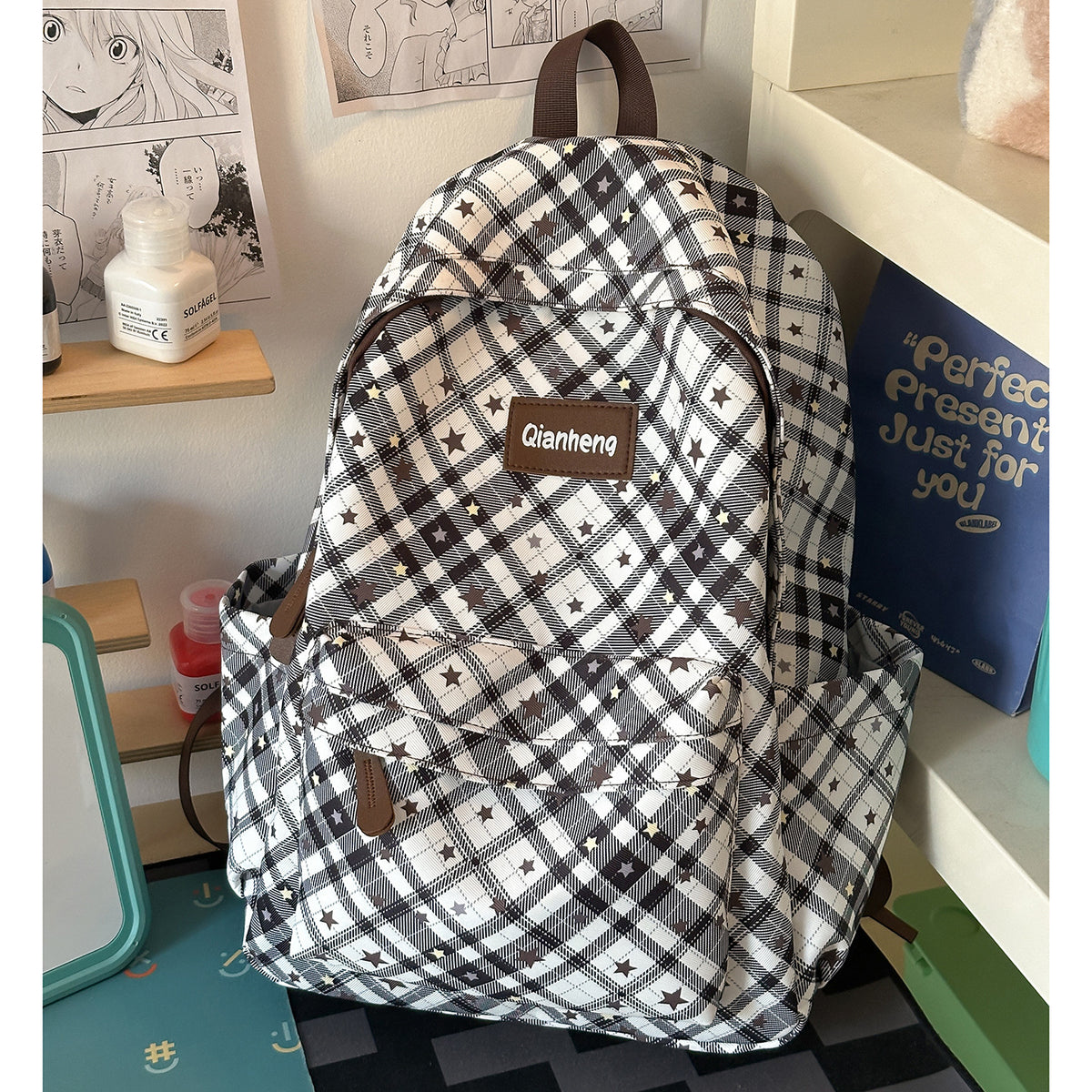 Stylische geometrisch gemusterte Rucksack Brehn