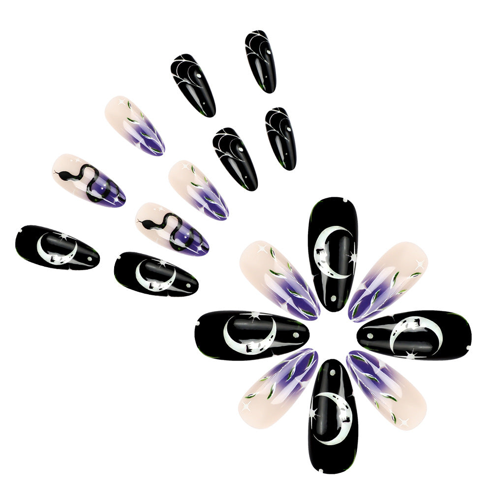 Künstlerisches Halloween-Themen Press-On-Nagelkunst-Set Brehn