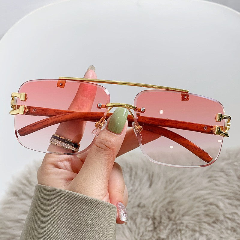 Damen Luxus-Sonnenbrille mit Holz- und Metallkombination Brehn