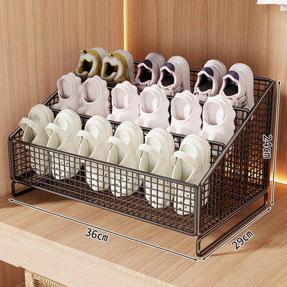 Kompakte geneigte Tri-Level-Mesh-Schlappen- und kleine Schuh-Organizer-Binne