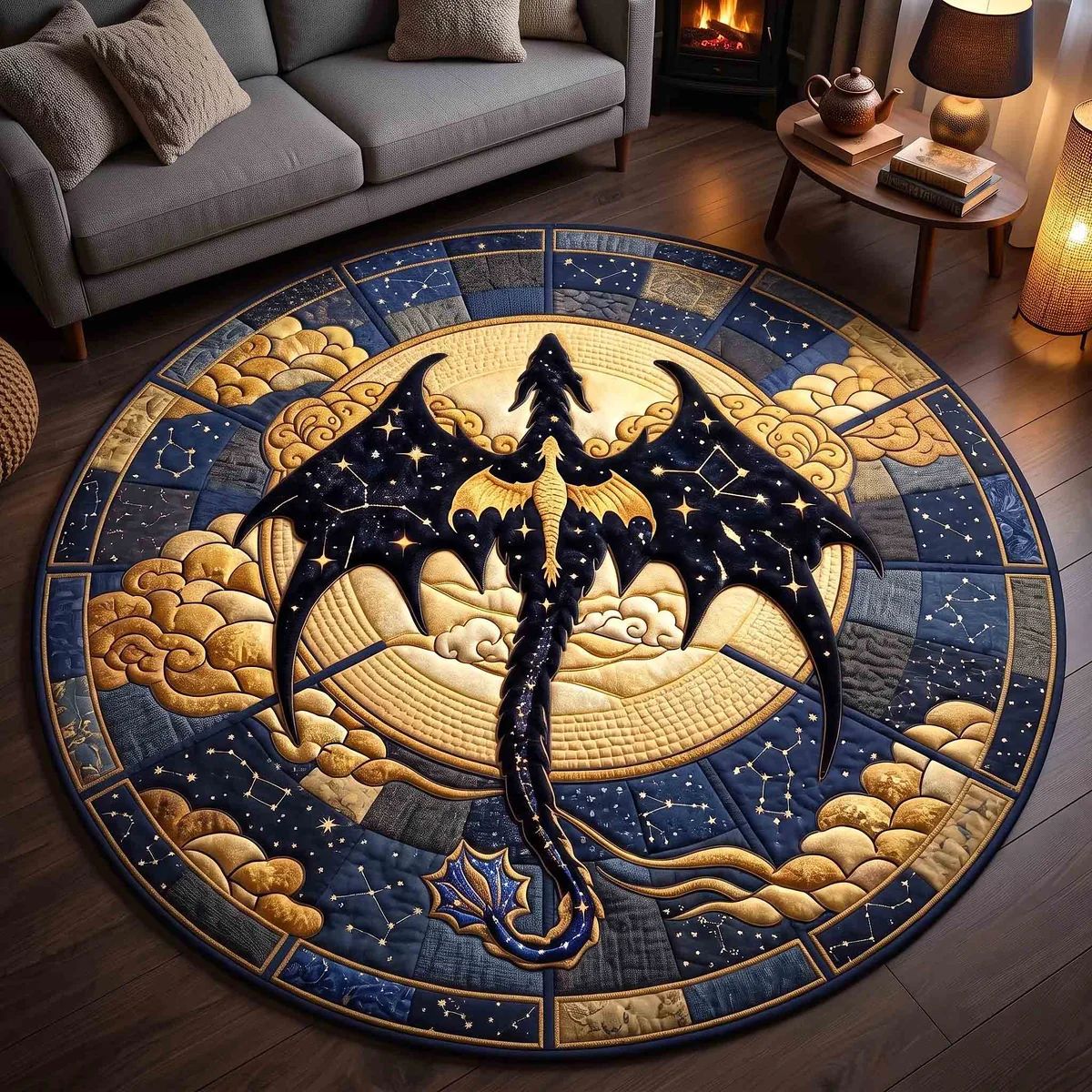 Künstlerischer Drachen-Themen-Teppich
