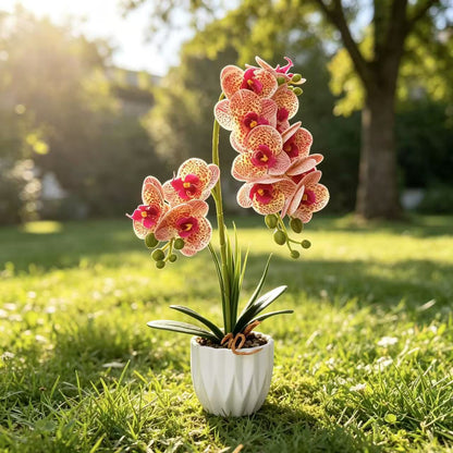 Lebensechte Orchideen-Dekorationspflanze