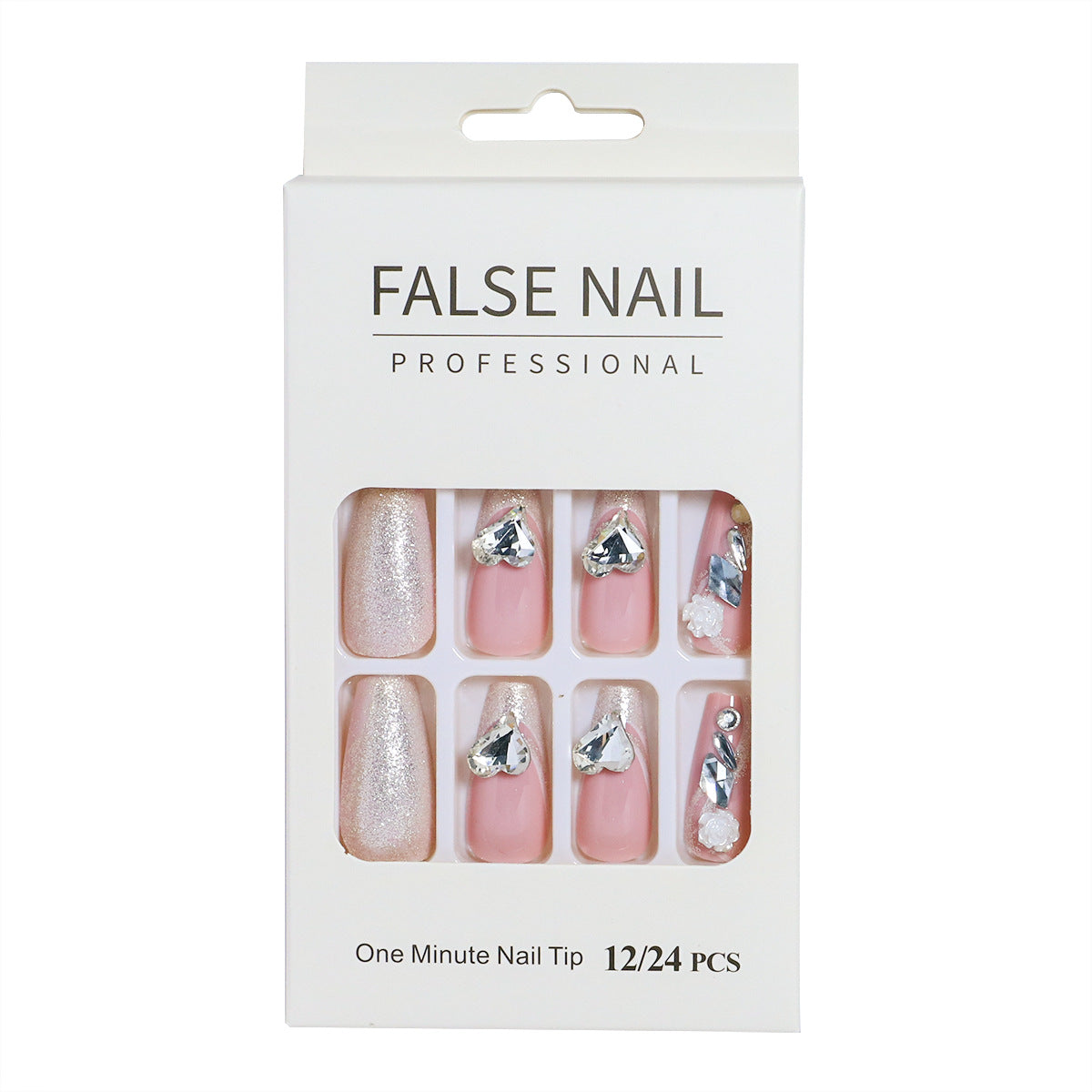 Dekorativer Press-On-Nagelset mit 3D-Akzenten Brehn