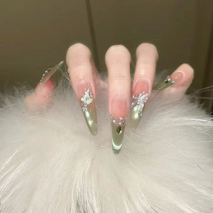 Elegante Blumen Stiletto Nagelverlängerungen