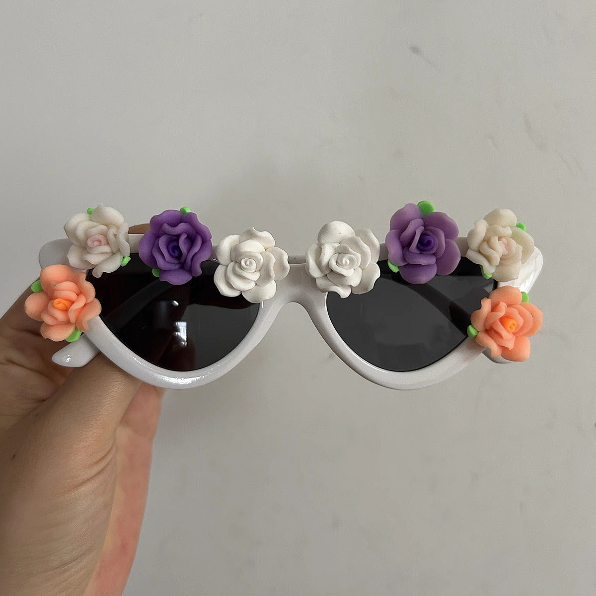 Damen Cat-Eye Sonnenbrille mit floralem Dekor Brehn