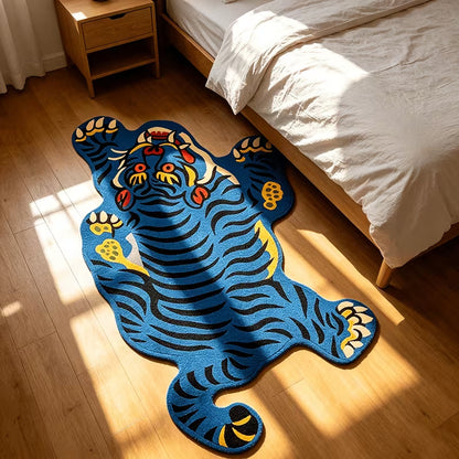 Verspielter Tiger-Themen-Teppich