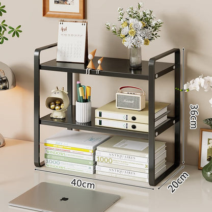 Kompakte Zwei-Ebenen Metall Schreibtisch Organizer Regal