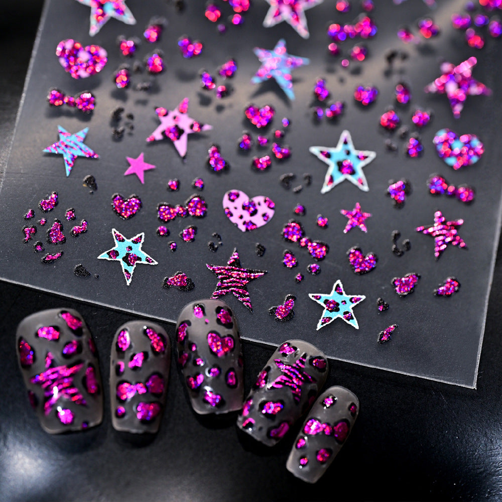 Glänzende Nagelkunst Aufkleber Set