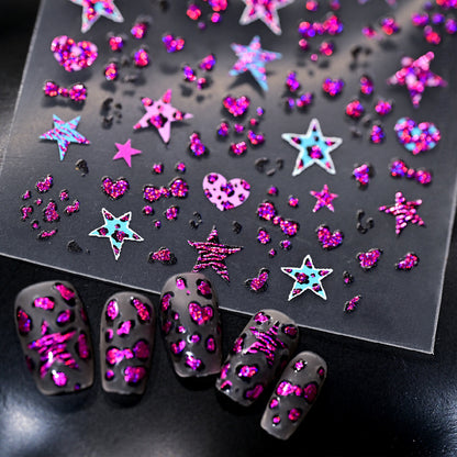 Glänzende Nagelkunst Aufkleber Set