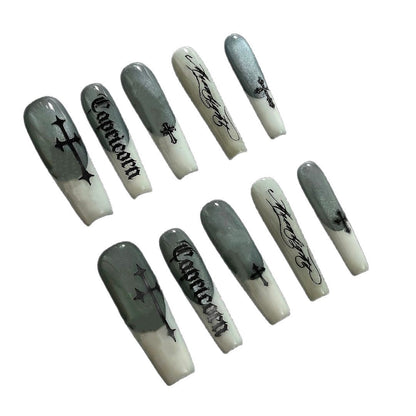 Künstlerisches Press-On Nageldesign Brehn