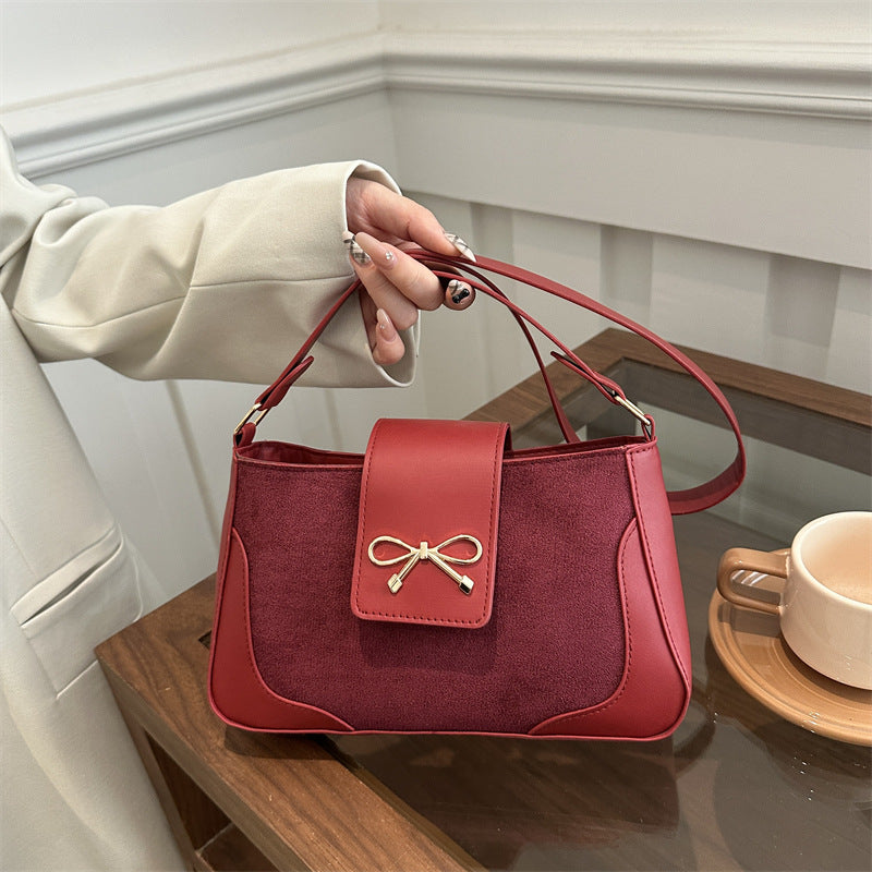 Stylish Faux Suede Handtasche Brehn