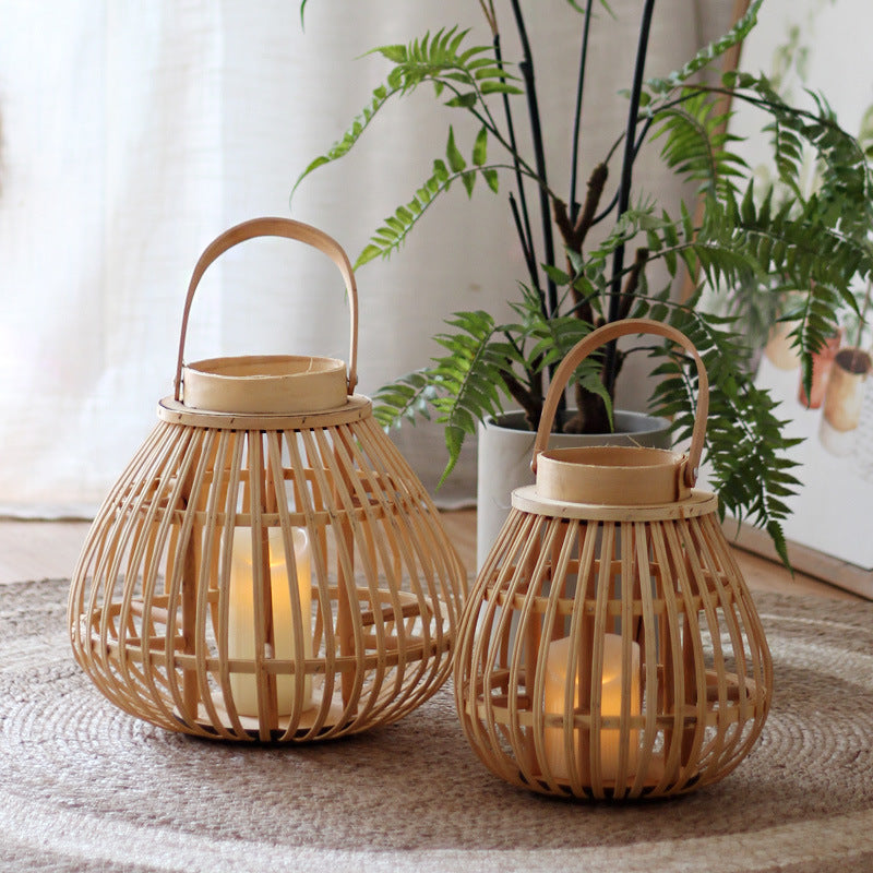 Handgefertigte Rattan-Laterne Brehn