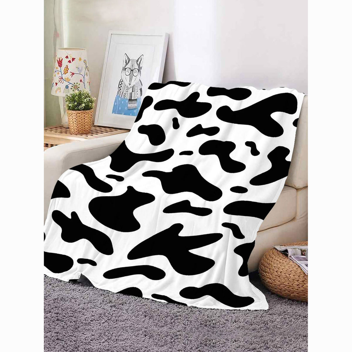 Gemütliche Tiermuster Fleece-Wurfdecke