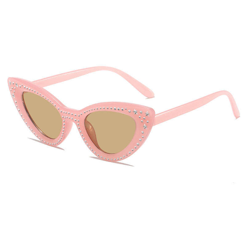 Glamouröse mit Strass verziertes Katzenaugen-Sonnenbrille Brehn