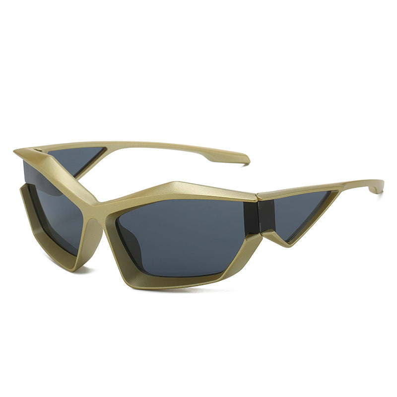 Damen sportliche Performance-Sonnenbrille mit modernem Geometrie-Rahmen Brehn