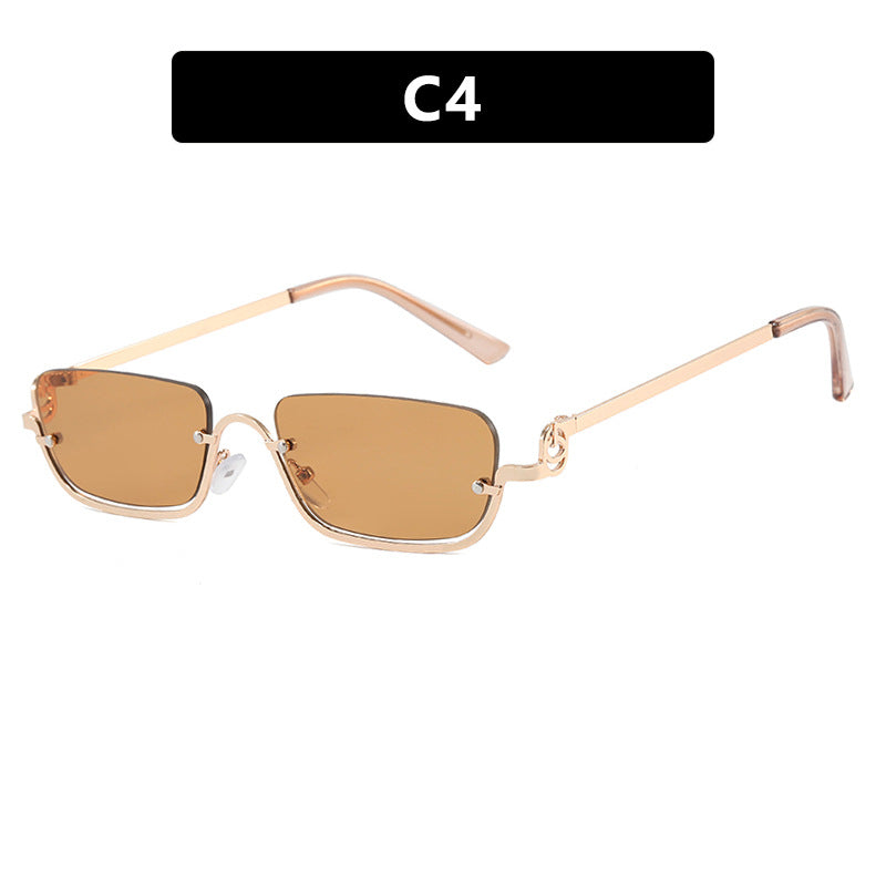 Damen Modische quadratische Sonnenbrille mit elegantem Metallgestell Brehn