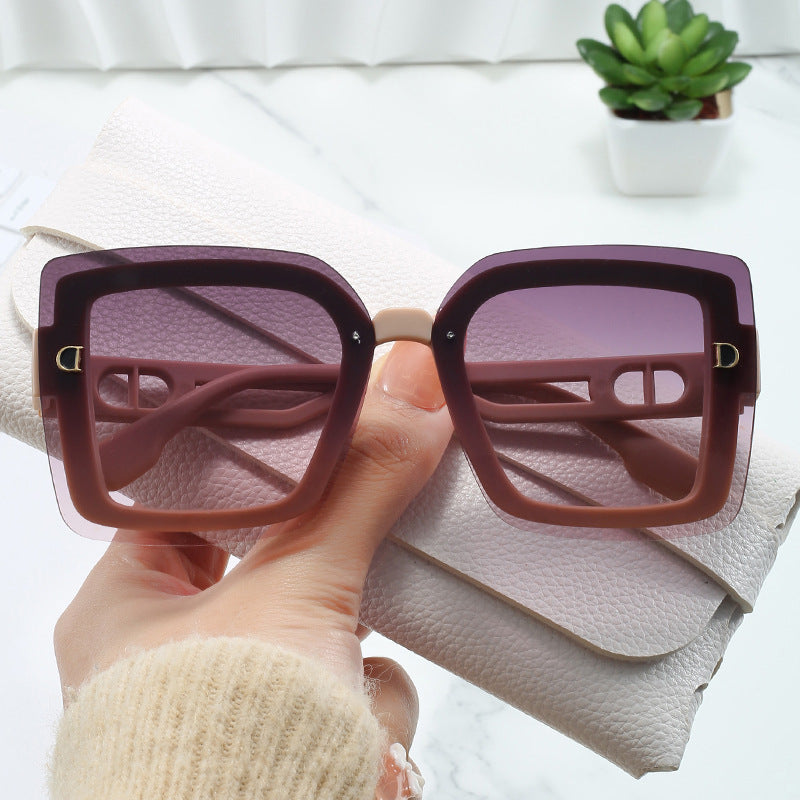 Damen modische oversized Sonnenbrille im geometrischen Design Brehn