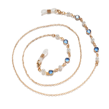 Premium Perlen- und Amethyst-Brillekette Brehn
