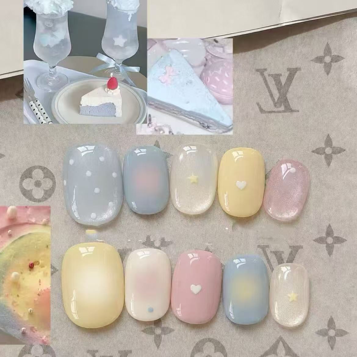 Romantisches Herz-Themen Nagelkunst Set Brehn