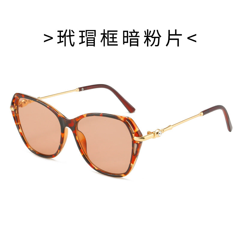Damen modische Cat-Eye Sonnenbrille mit elegantem Metallrahmen Brehn