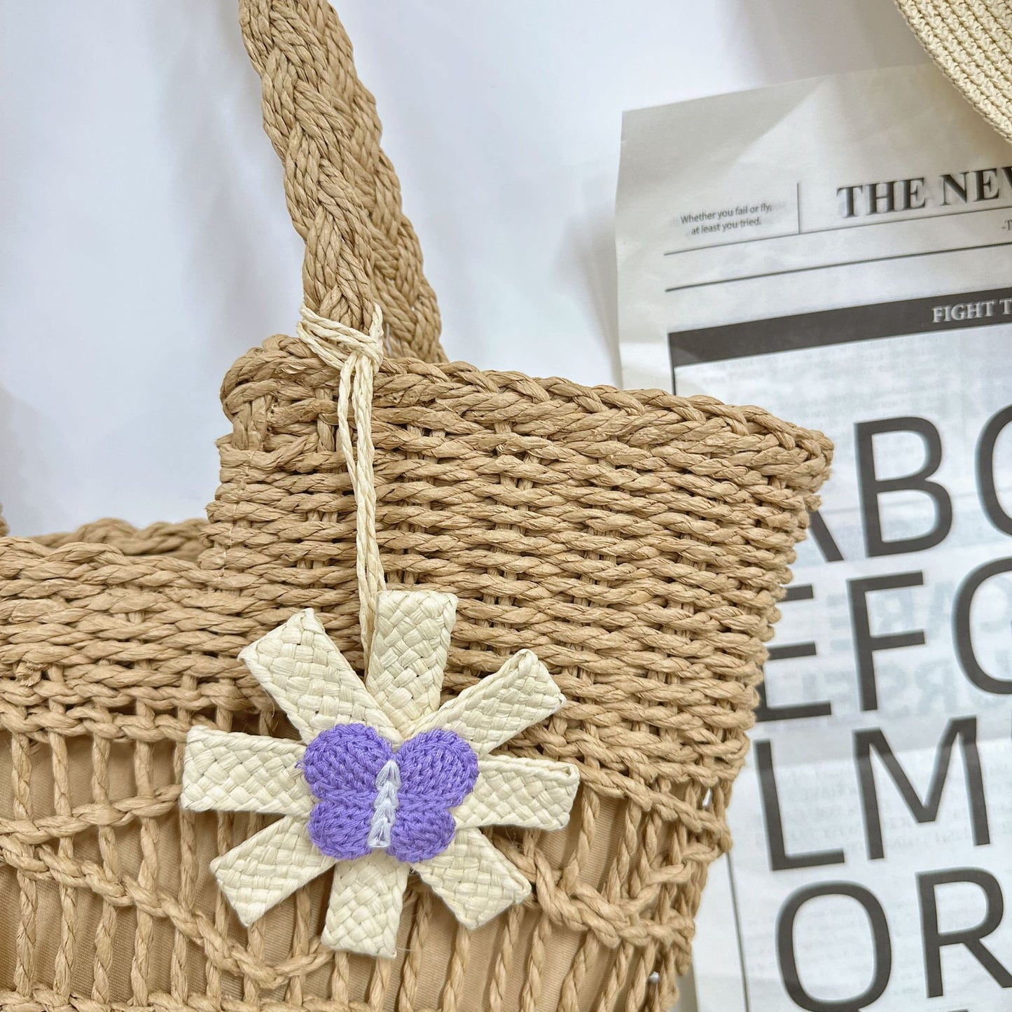 Handtasche mit Kunstvollem Blumenmotiv Brehn