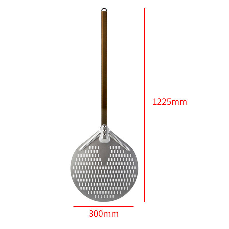 langer Holzgriff runde Aluminium-Pizzaschaufel mit verstärktem Hals Brehn