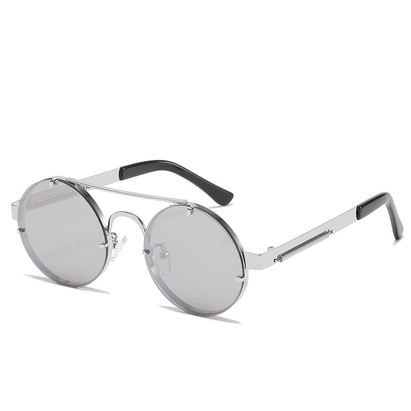 Damen runde Designer-Sonnenbrille mit innovativem Metallgestell und schützenden Gläsern Brehn