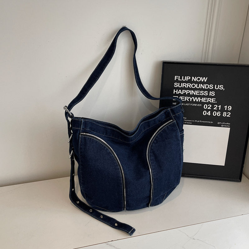 Modische Denim Schultertasche Brehn