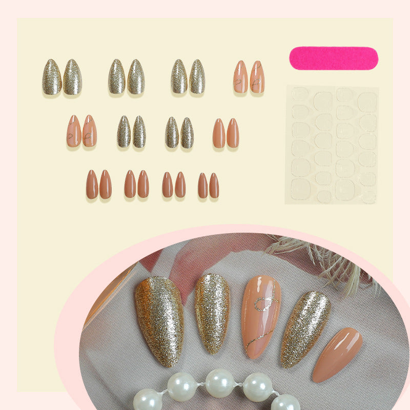 Glamouröse Glitzer Druck-On-Nagel-Set Brehn