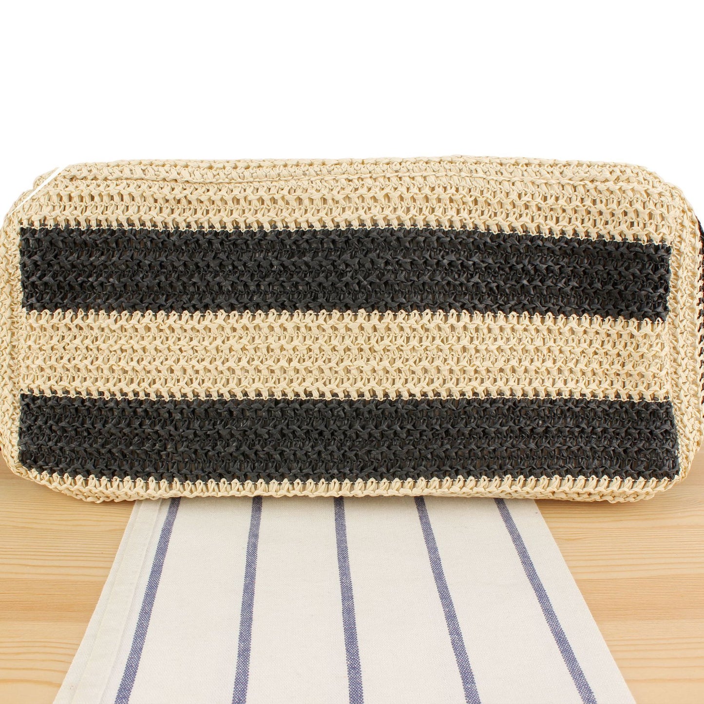 Strohtasche mit Eleganten Ledergriffen Brehn