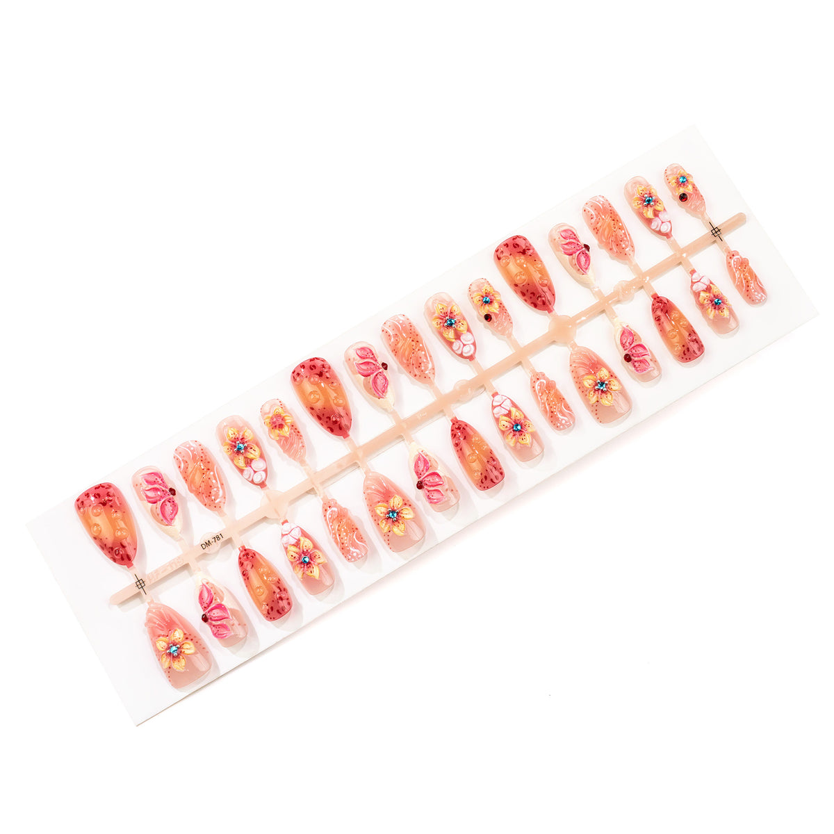 Künstlerische Blumendruck-Press-On-Nageldesigns Brehn