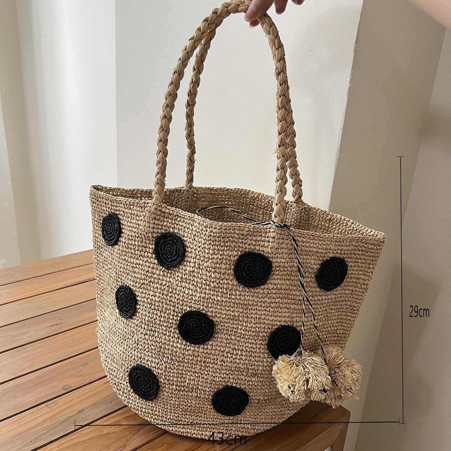 Handgefertigte Strohtasche mit Weichem Innenfutter Brehn