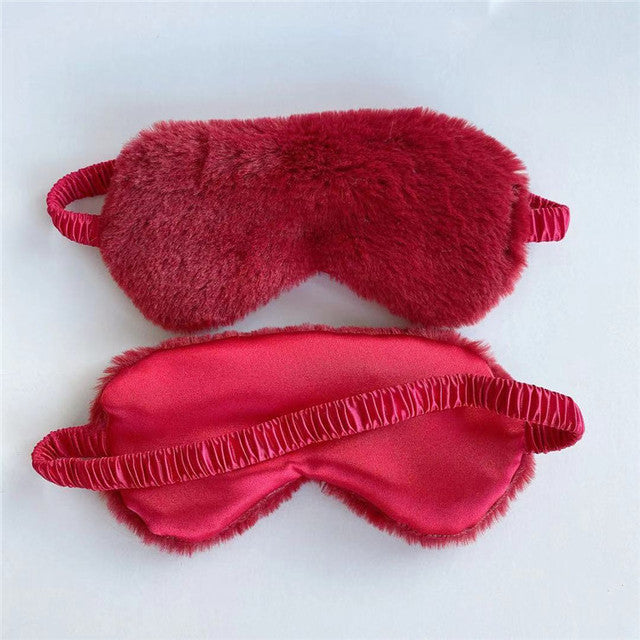 Damen nan weiche Plüsch Schlafmaske mit ergonomischer Polsterung und elastischem Komfortband Brehn