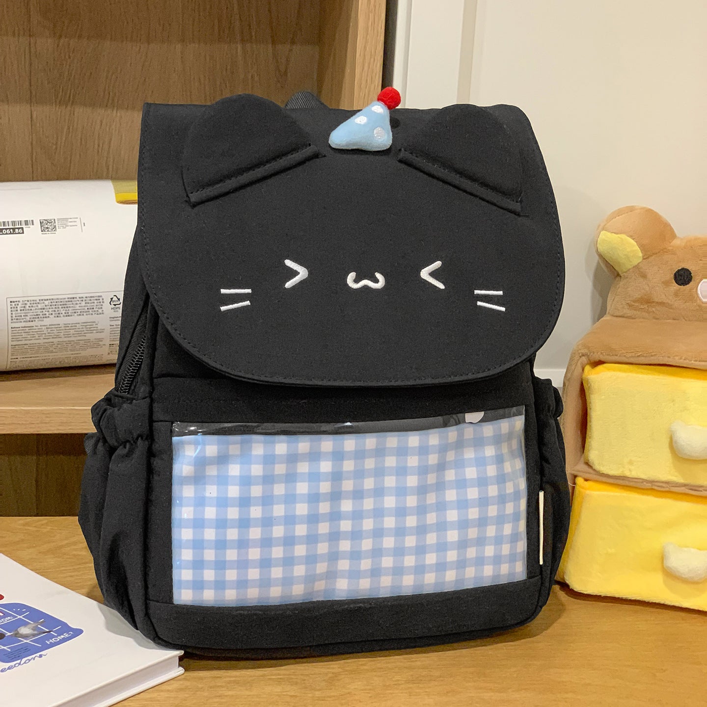 Kinder Charmante Katzen Gesicht Mini Schul Rucksack