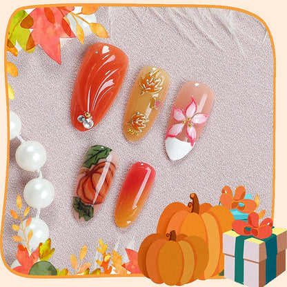 Kunstnagelset mit floralen und herbstlichen Designs Brehn