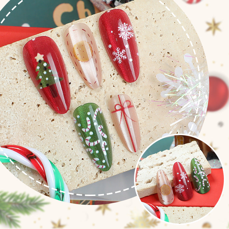 Festliches Weihnachts-Themen Press-On Nagelkunst Set