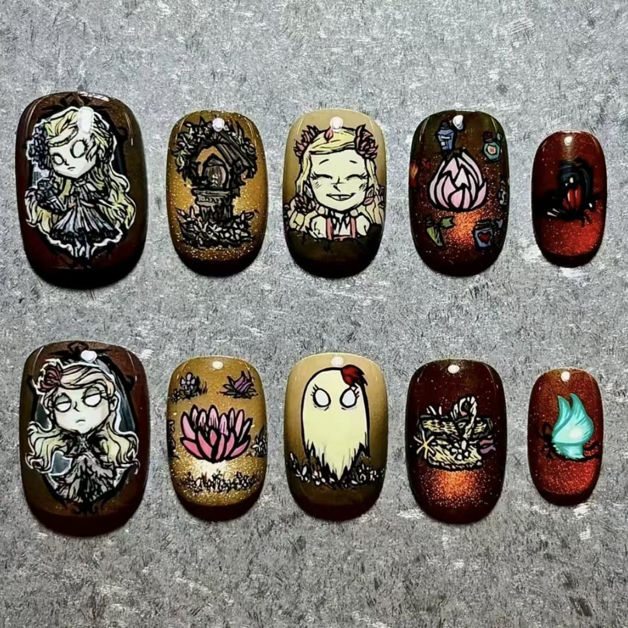 Künstlerisches Press-On-Nagelset mit geometrischen Designs Brehn