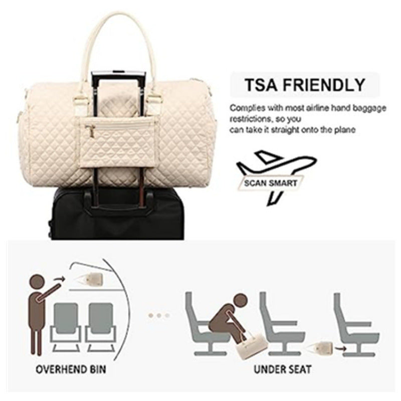Quilted Weekender Duffle Bag Brehn