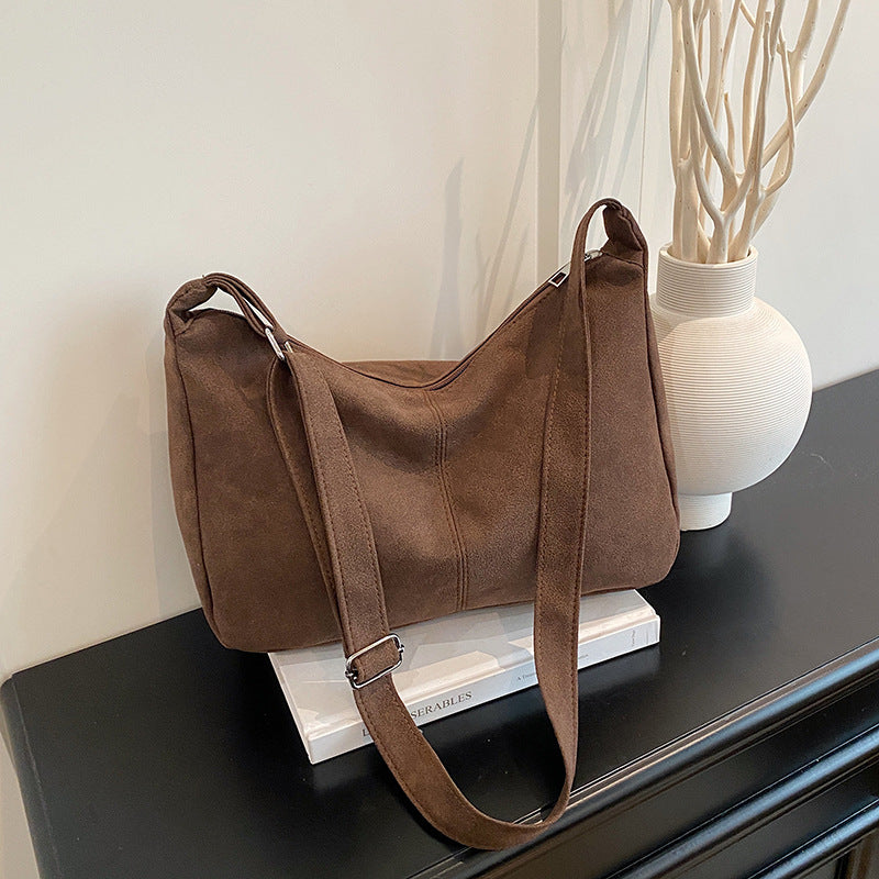 WoSoft Wildleder Hobo Handtasche Brehn