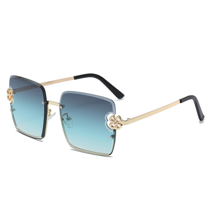 Damen quadratische Sonnenbrille mit floralem Design Brehn